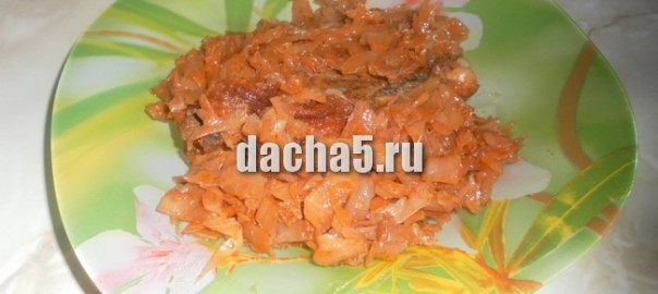 утка тушёная с капустой